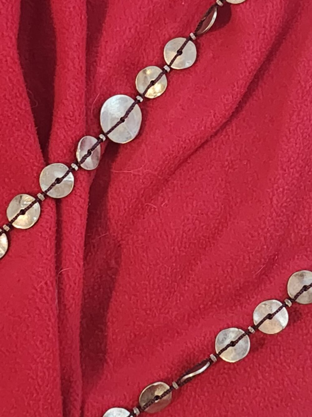 Chico's Old Gold Tone Threaded Metal Circles Long Vintage Adj 40.5" Necklace - Picture 14 of 16